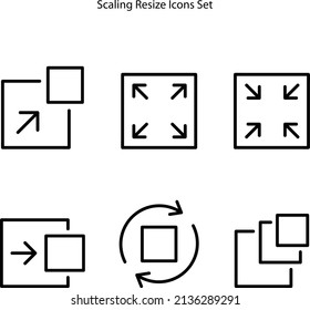 resize icons set isolated on white background. scaling resize icon trendy and modern resize symbol for logo, app, UI.