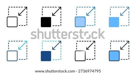 Resize icons set multiple style collection. Editable stroke 
