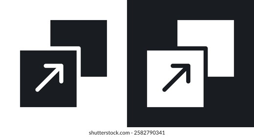 Resize icons set vectors black and colored style