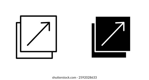 Resize icons. stroke line and black solid icons