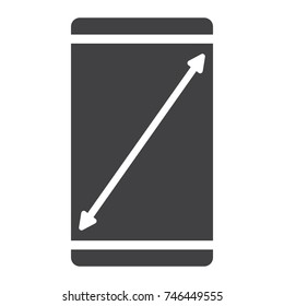 Resize mobile screen glyph icon, web and mobile, display sign vector graphics, a solid pattern on a white background, eps 10.