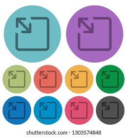 Resize object darker flat icons on color round background