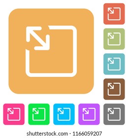 Resize object flat icons on rounded square vivid color backgrounds.