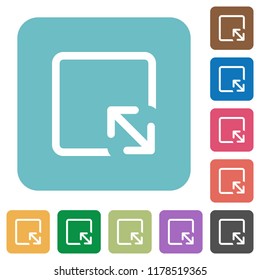 Resize object white flat icons on color rounded square backgrounds