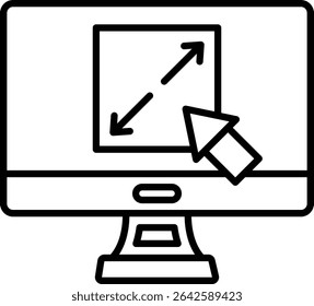 Resize option vector icon. Can be used for printing, mobile and web applications.
