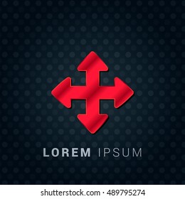 Resize Red chromium precious metallic 3D Icon / Logo Design