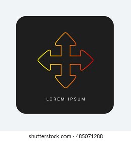 Resize Red & Orange gradient attractive line thin icon / logo design
