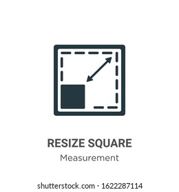 Resize square glyph icon vector on white background. Flat vector resize square icon symbol sign from modern measurement collection for mobile concept and web apps design.