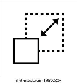 Resize vector icon. Scale flat sign design. Expand tool symbol. Maximize pictogram icon