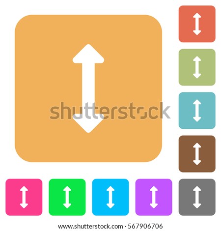 Resize vertical flat icons on rounded square vivid color backgrounds.