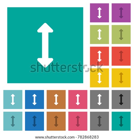 Resize vertical multi colored flat icons on plain square backgrounds. Included white and darker icon variations for hover or active effects.