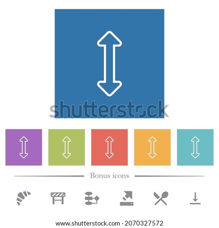Resize vertical outline flat white icons in square backgrounds. 6 bonus icons included.