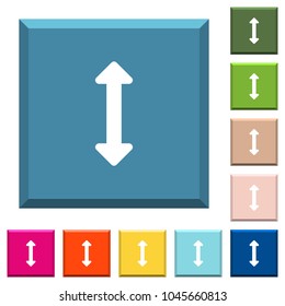 Resize vertical white icons on edged square buttons in various trendy colors