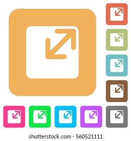 Resize window flat icons on rounded square vivid color backgrounds.
