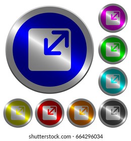 Resize window icons on round luminous coin-like color steel buttons