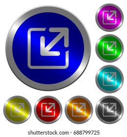 Resize window icons on round luminous coin-like color steel buttons