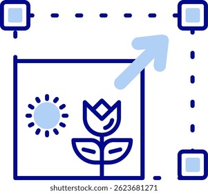 Redimensionando o design do ícone de vetor de linha