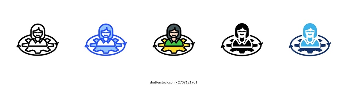 Reskilling Icon Collection With Multiple Styles