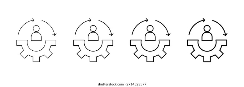Conjunto de Vectores de iconos de recalibración en estilo de línea de trazo diferente