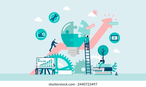Ilustración de banner vectorial de reciclaje ( upskilling )