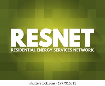 RESNET - Residential Energy Services Network acronym, abbreviation concept background