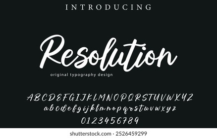Resolution Font Stylish brush painted an uppercase vector letters, alphabet, typeface