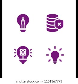 resolution icon. 4 resolution set with error and idea vector icons for web and mobile app