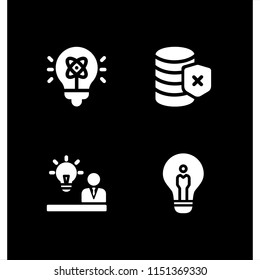 resolution icon. 4 resolution set with error and idea vector icons for web and mobile app