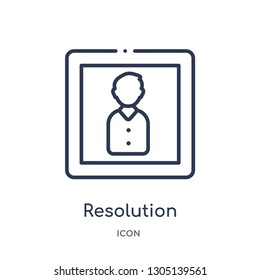 resolution icon from photography outline collection. Thin line resolution icon isolated on white background.