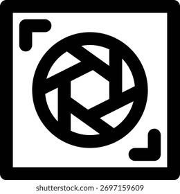 Resolution, Lens, Aspect Ratio Outline Icon