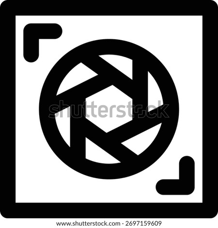 Resolution, Lens, Aspect Ratio Outline Icon