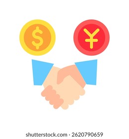 Resolution mini illustration flat color icon, use for trade wars, economy, business, finance, economic competition, UI, UX kit, app and web development, digital or print.