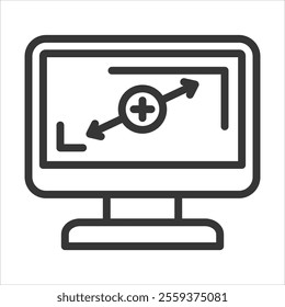 Resolution Outline Icon Vector Illustration