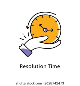 Resolution Time Vector Filled Outline Style Icon. Eps 10 file