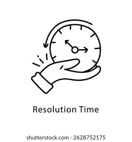 Resolution Time Vector Outline Style Icon. Eps 10 File