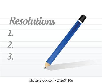 resolutions list illustration design over a white background