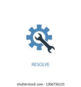 Resolve Concept 2 Colored Icon. Simple Blue Element Illustration. Resolve Concept Symbol Design. Can Be Used For Web And Mobile UI/UX