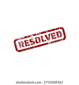 Resolved red grunge stamp	- vector illustratiom