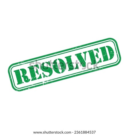 Resolved stamp. Resolved green ink stamp. Resolved rubber grunge stamp vector illustration