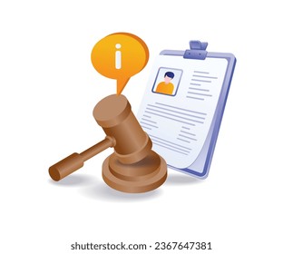 Resolving legal cases in court flat illustration concept