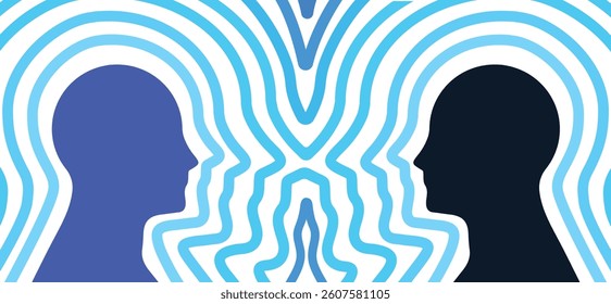 Resonance of different personality, mental health illustration