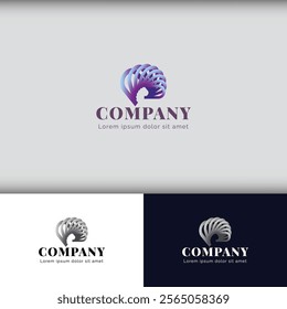 The resonance logo symbolizes connection and harmony through its dynamic and fluid design it captures the essence of synchronized energy and impactful communication using flowing lines and balanced