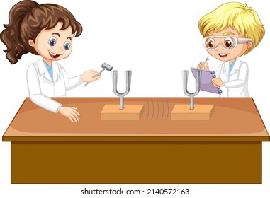 Resonance science experiment for education illustration