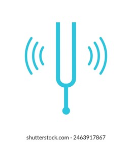 Resonanz-Stimmgabel-Symbol. Isoliert auf weißem Hintergrund.