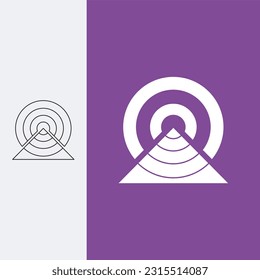 resonant pyramid logo, logo design template sign. monoline style and silhouette stylish.
