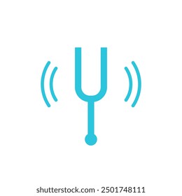 Resonate tuning fork icon. Isolated on white background. 