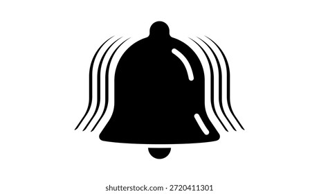 Resonating Bell symbol,b lack isolated silhouette