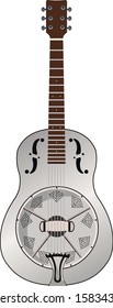 Resonator or Resophonic metal guitar vector. Epiphone Dobro