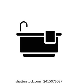 Resort Bath Tub Filled Icon Vector Illustration