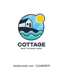 Resort Beach Logo Designs Concept Vector Illustration